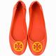 TORY BURCH Minnie Travel 雙T紋路盾牌折疊平底鞋(亮橘色) product thumbnail 3