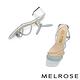 涼鞋 MELROSE 美樂斯 奢華閃鑽多條帶兩穿式方頭高跟涼鞋－藍 product thumbnail 5