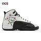 Nike Air Jordan 12 Retro GS 大童鞋 女鞋 白 黑 花 緩震 Floral 刺繡 DR6956-100 product thumbnail 3