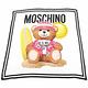 MOSCHINO 沙灘花襯衫泰迪熊印花黑框白色真絲 披肩/綁包巾(90x90) product thumbnail 2