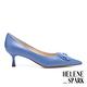 高跟鞋 HELENE_SPARK 簡約品味造型長釦羊皮尖頭高跟鞋－藍 product thumbnail 3