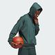 adidas 長袖 Basketball Hoodie 男款 綠 白 保暖 帽T 連帽上衣 拉鍊口袋 籃球 運動 IM8419 product thumbnail 7