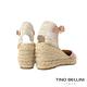 TINO BELLINI 西班牙進口布面草編楔形涼鞋FSOT018(粉紅) product thumbnail 4