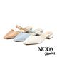 穆勒鞋 MODA MODAY  韓系簡約兩穿繫帶尖頭低跟穆勒拖鞋－藍 product thumbnail 7