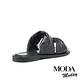 拖鞋  MODA MODAY 簡約蓬蓬感交叉條帶羊皮低跟拖鞋－黑 product thumbnail 4