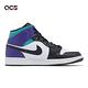 Nike 休閒鞋 Air Jordan 1 Mid 男鞋 黑 紫 AJ1 一代 喬丹 中筒 DQ8426-154 product thumbnail 3