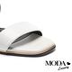 涼鞋 MODA Luxury 簡約率性雙寬帶方頭低跟涼鞋－白 product thumbnail 6