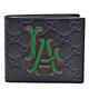 GUCCI MLB LA LOS ANGELES聯名款GG壓印牛皮摺疊短夾(黑色) product thumbnail 2
