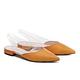 低跟鞋 MELROSE 質感簡約羊皮拼接透明後繫帶低跟鞋－黃 product thumbnail 2