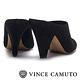 VINCE CAMUTO 麂皮前包後拖高跟穆勒鞋-絨黑 product thumbnail 4