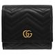 GUCCI GG Marmont 絎縫小牛皮三折扣式零錢短夾(黑-全新福利品) product thumbnail 2