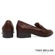 Tino Bellini 義大利進口簡約真皮尖楦低跟樂福鞋_咖啡 product thumbnail 5
