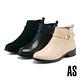 短靴 AS 經典質感飾釦造型牛皮低跟短靴－黑 product thumbnail 7