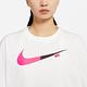 Nike 短袖 NSW Tee 白 粉紅 短T 女款 寬版 極寬鬆 oversized 休閒 上衣 大勾 DX6291-100 product thumbnail 6