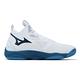 Mizuno 排球鞋 Wave Momentum 3 Mid 男鞋 白 藍 中筒 緩衝 室內運動 羽排鞋 美津濃 V1GA2317-21 product thumbnail 3