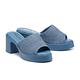拖鞋 MELROSE 美樂斯 簡約日常純色美型高跟拖鞋－藍 product thumbnail 2
