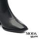 短靴 MODA MODAY 質感簡約純色方頭高跟短靴－黑 product thumbnail 6