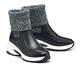 短靴 MELROSE 美樂斯 率性時髦反摺毛線布拼接牛皮厚底短靴－灰 product thumbnail 2