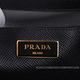 PRADA 金字浮雕LOGO防刮牛皮側邊拉練手提/斜背購物包(黑) product thumbnail 9