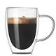 荷生活 雙層隔熱防燙高硼矽玻璃杯 帶手柄耐冷熱咖啡杯茶杯 中號350ml*1(含蓋) product thumbnail 2