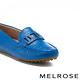 平底鞋 MELROSE 復古質感幾何皮釦全真皮樂福平底鞋－藍 product thumbnail 6