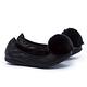 (鞋靴換季出清)平底鞋 MODA Luxury 無敵療癒兔毛球球造型全真皮平底鞋－黑 product thumbnail 2