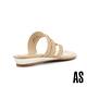 拖鞋 AS 時髦質感鏈條套趾全真皮楔型低跟拖鞋－米 product thumbnail 4