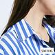 SOMETHING  長版條紋 長袖襯衫-女-土耳其藍 product thumbnail 8