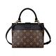 LV M44141 LOCKY BB花紋LOGO Monogram帆布扣式手提斜背包(黑) product thumbnail 3