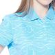 【Lynx Golf】女款吸溼排汗機能羅紋領設計滿版水波圖樣印花短袖POLO衫-淺藍色 product thumbnail 6