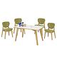 文創集 米蕾4.3尺石面餐桌椅組合(餐桌＋綠色布餐椅四張)-130x80x77cm免組 product thumbnail 2