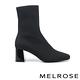 短靴 MELROSE 美樂斯 極簡時髦純色飛織布方頭高跟短靴－黑 product thumbnail 3