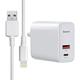 Baseus倍思 風馳PPS二輸出充電器(Type-C+USB器)30W+For iPhone/ ipad系列傳輸充電線-白色組 product thumbnail 2