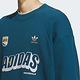 Adidas WS Sweat Crew M [IN0974] 男 長袖 上衣 亞洲版 運動 休閒 棉質 舒適 藍 product thumbnail 5