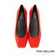 Tino Bellini極簡輪廓全真皮金屬方頭平底鞋_紅 product thumbnail 4