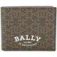 BALLY Bevye B字交織老花帆布拼接單鈔層短夾(咖啡色) product thumbnail 2