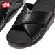 【FitFlop】LULU RUBBER-STUD LEATHER CROSS SLIDES 縫線造型交叉帶涼鞋(黑色) product thumbnail 5