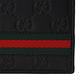 GUCCI 經典Guccissima GG壓紋綠紅綠織帶牛皮折疊短夾(黑) product thumbnail 6
