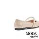 平底鞋 MODA MODAY 優雅可拆式珍珠金鏈全真皮方頭平底鞋－杏 product thumbnail 4