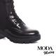 短靴 MODA MODAY  率性異材質拼接粗高跟短靴－黑 product thumbnail 6