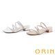 ORIN 氣質細緻鑽條繞踝方頭低跟拖鞋 粉色 product thumbnail 7