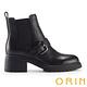 ORIN 造型皮釦真皮切爾西短靴 黑色 product thumbnail 3