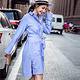 清新條紋收腰繫帶襯衫裙 (藍色)-Kugi Girl product thumbnail 2