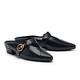 拖鞋 MODA Luxury 時尚復古金屬圓釦尖頭穆勒低跟拖鞋－黑 product thumbnail 2