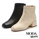 短靴 MODA MODAY 極簡時髦主義牛皮粗高跟短靴－黑 product thumbnail 7
