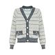 OUWEY歐薇 金蔥花呢時髦條紋拉克蘭袖針織外套(灰色；S-L)3224195211 product thumbnail 5