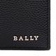 BALLY 經典浮雕LOGO防刮牛皮壓紋對折八卡短夾(黑色) product thumbnail 6