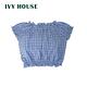 IVY HOUSE 常春藤 格子棉質梭織鬆緊短版女童上衣331208(100cm~130cm)台灣製 product thumbnail 3