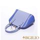 義大利BGilio-十字紋牛皮雙色貝殼包(大款)-淺藍1946.002-09 product thumbnail 3