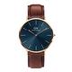 Daniel Wellington DW 男錶 Classic St Mawes 40mm 極光藍棕色真皮皮革錶-藍錶盤 DW00100626 product thumbnail 2